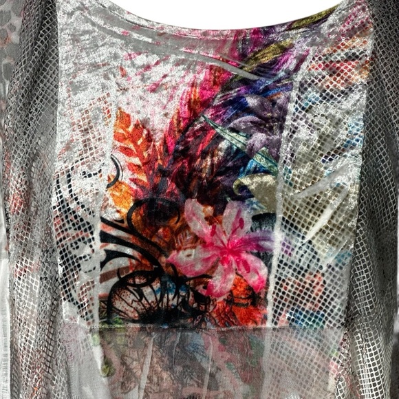 Festival boho renaissance Artistic Gray animal Tunic Top artsy art to wear tunic - Picture 12 of 15